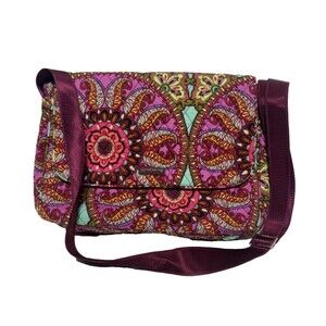 Vera Bradley Lighten Up Essential Messenger Resort Medallion Laptop Crossbody